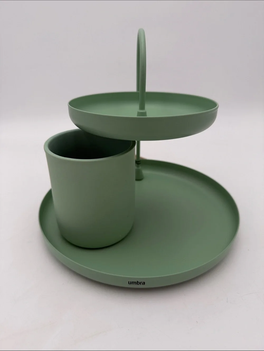 2 Piece Two-Tier Poise Accessory Organizer Set Sage Green